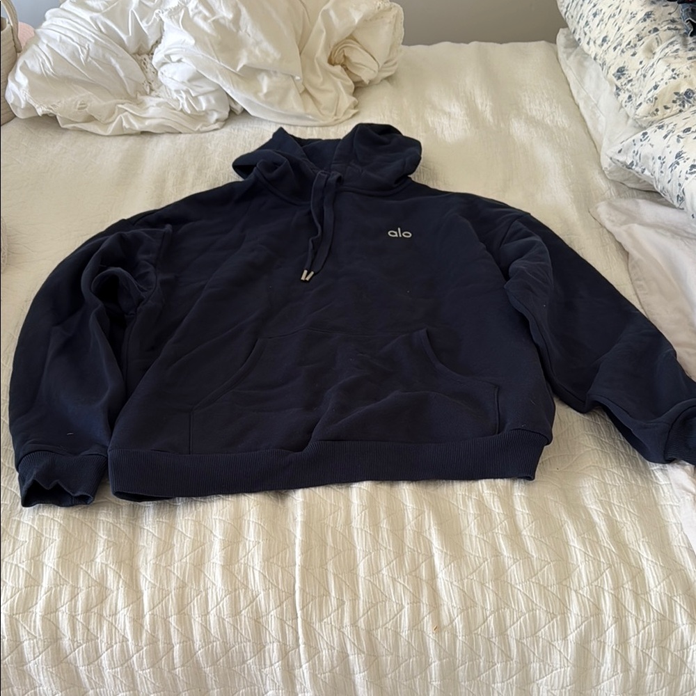 ALO YOGA women’s accolade hoodie M navy